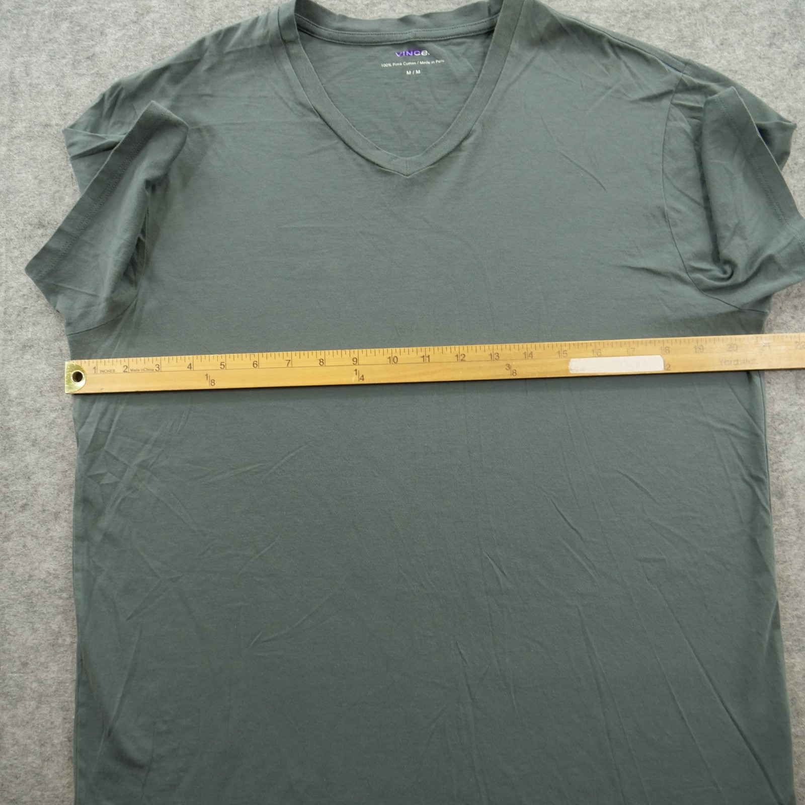Vince Shirt Mens Medium Gray V Neck Short Sleeve Pima Cotton Casual gallery