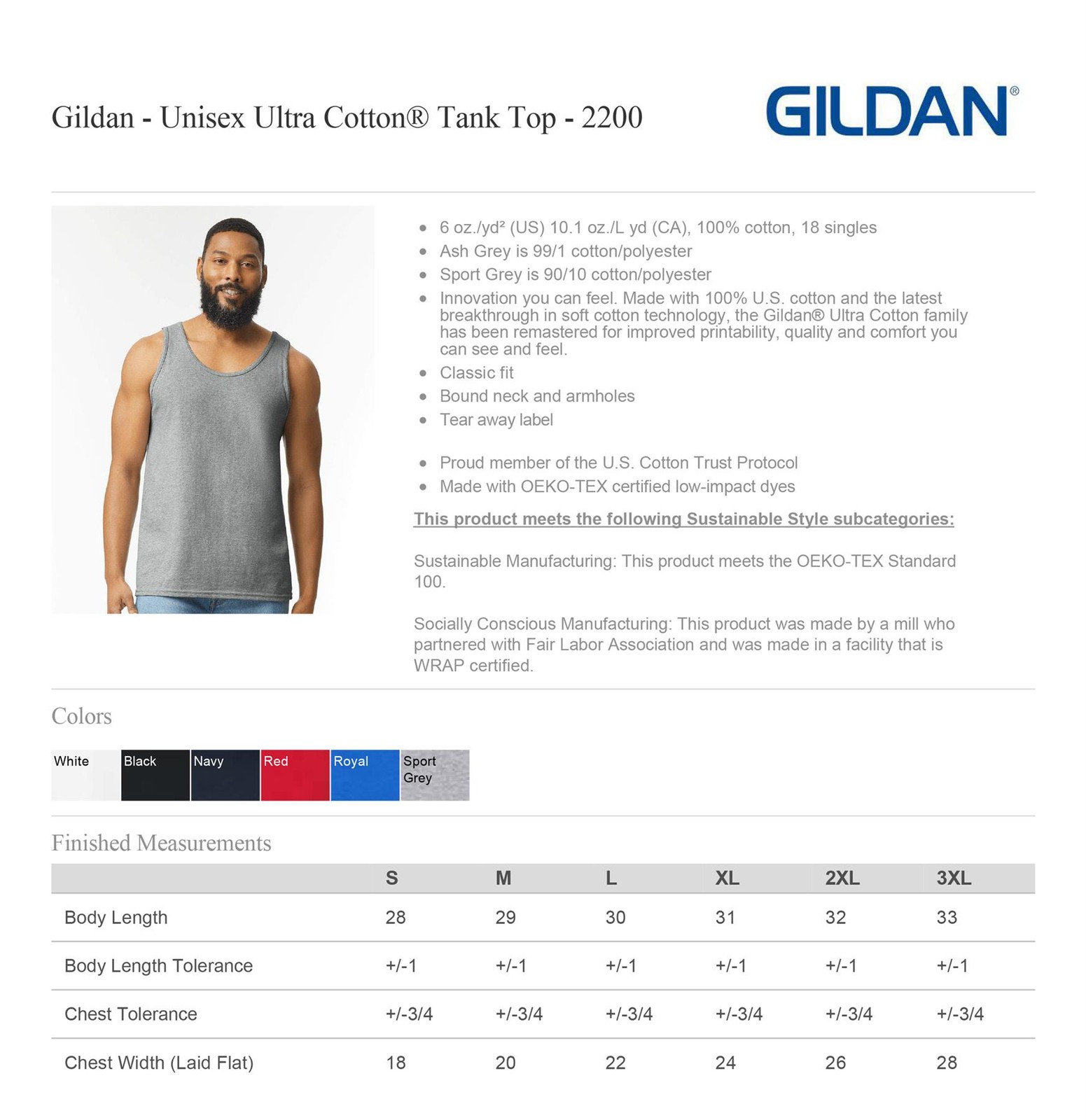 Gildan Men's 6oz Ultra Cotton Tank Top Muscle T-Shirt 2200 gallery