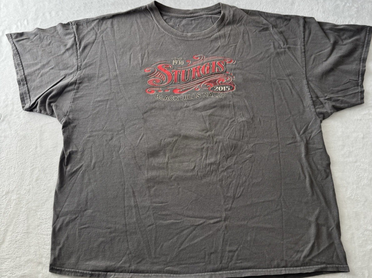 Sturgis Black Hills Rally T Shirt 2015 75th Anniversary 2XL Gray gallery