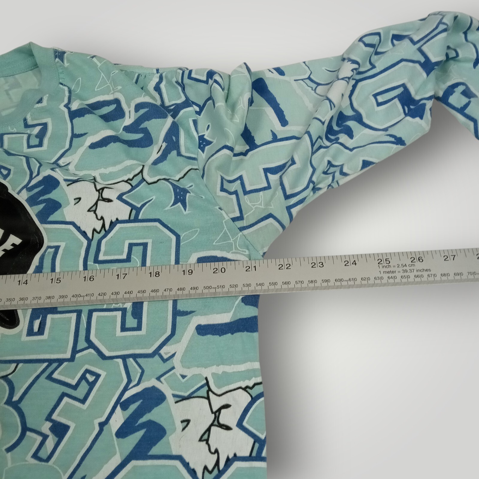 OG Legend 23 Men’s L Turquoise Long Sleeve Teddy Bear Drip Graphic T `Shirt gallery