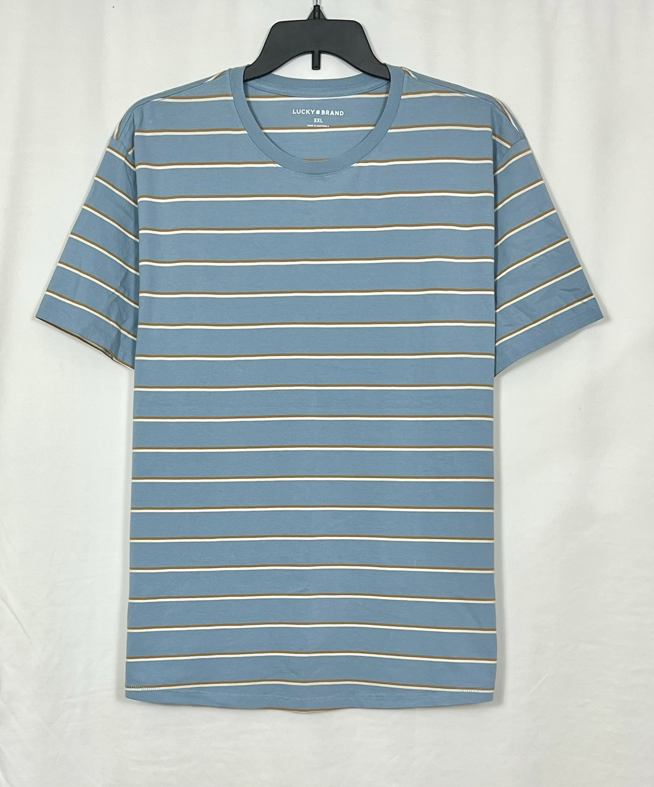Lucky Brand Men’s Short Sleeve Striped Cotton T-Shirt Color Blue Multi Size XXL