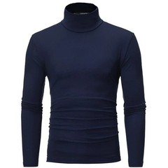 Mens Turtleneck Basic Pullover Long Sleeve Jumper Top Casual Slim Fit T-Shirt