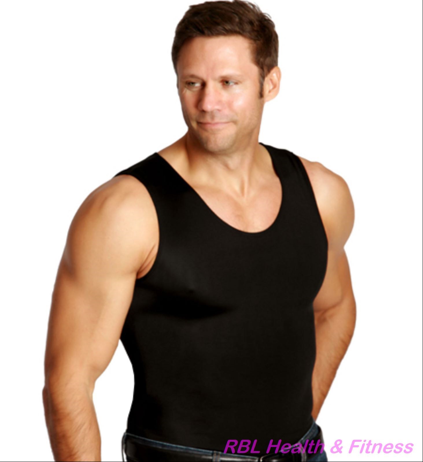 INSTASLIM Men's Muscle Tank Compression T-Shirt - Black - S-3XL Insta Slim gallery