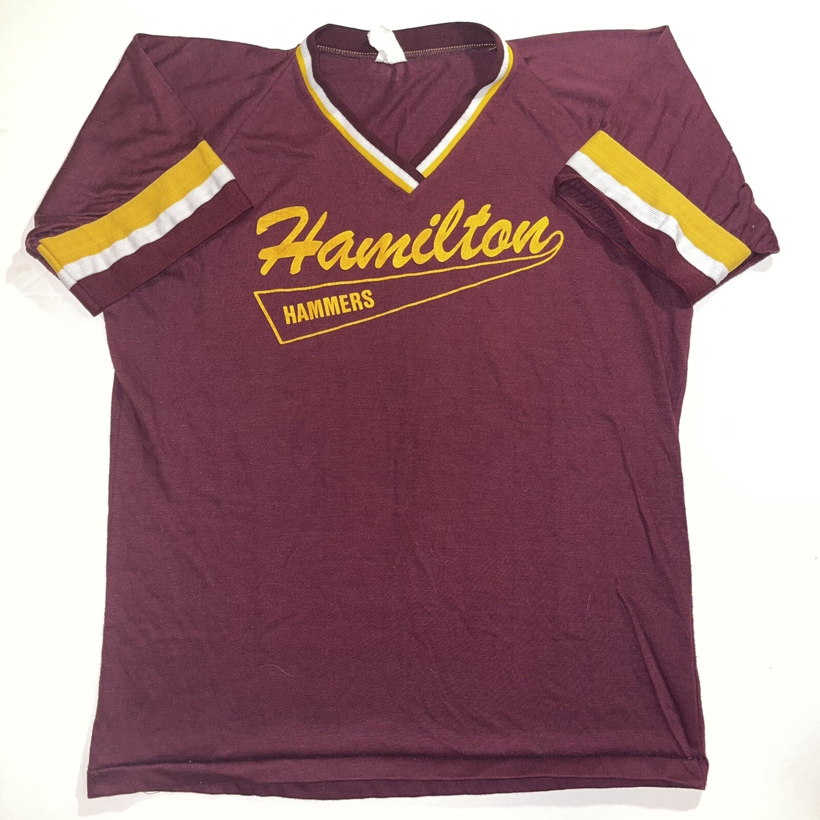 Vintage Hamilton Hammers Sports High School Tee T-shirt L Single Stitch 50/50