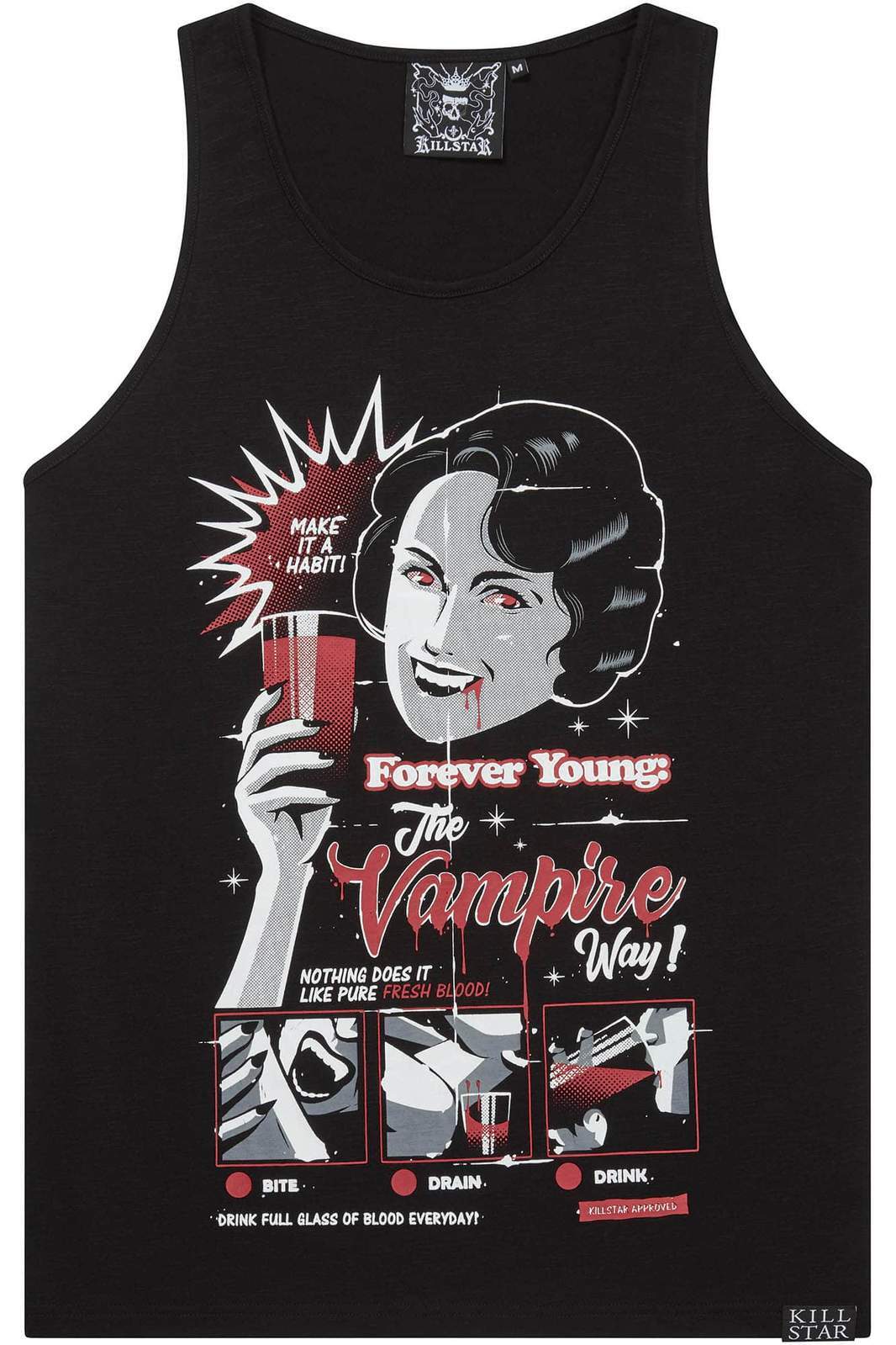 Killstar Forever Young Vampire Blood Gothic Punk Vest Tank Top Shirt KSRA002318 gallery
