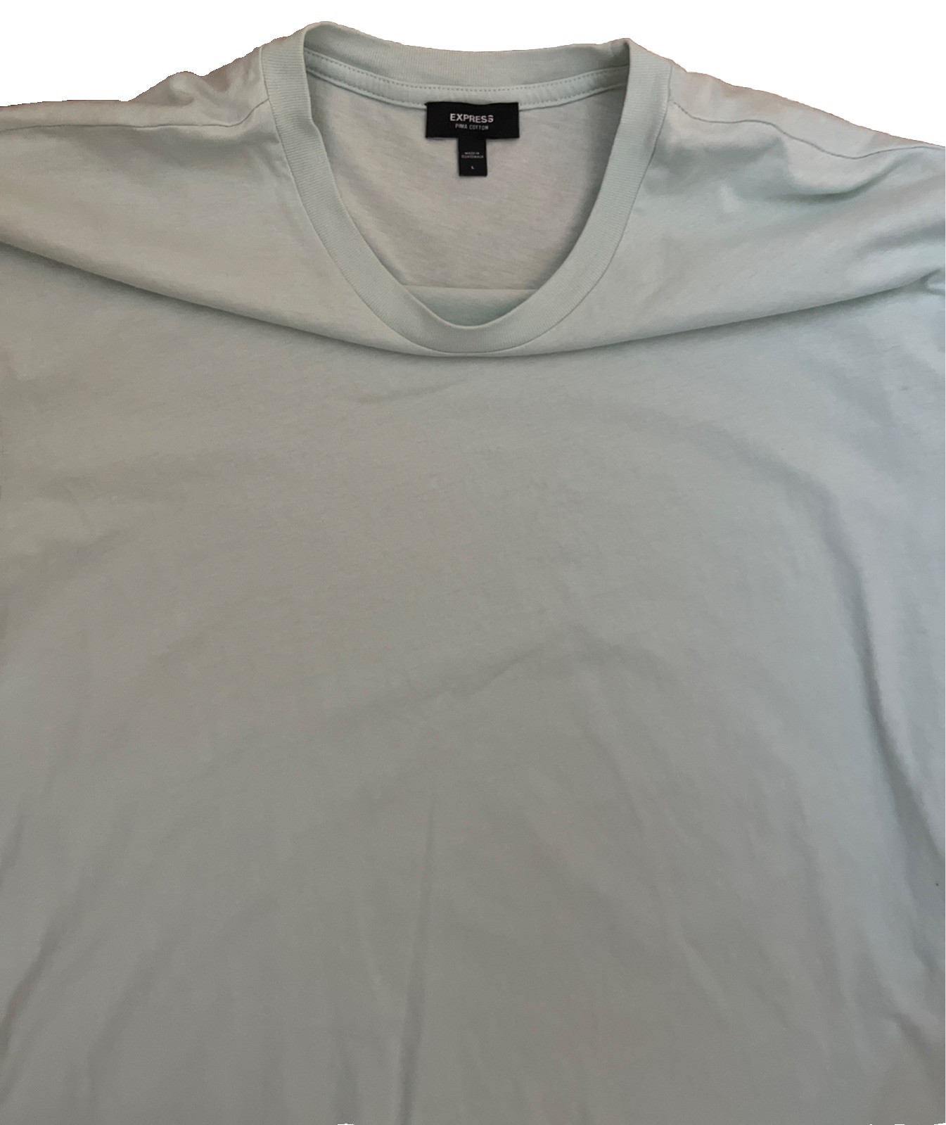 EXPRESS Mens Tee Shirt Crewneck Pima Cotton Classic Basic Light Green Large gallery