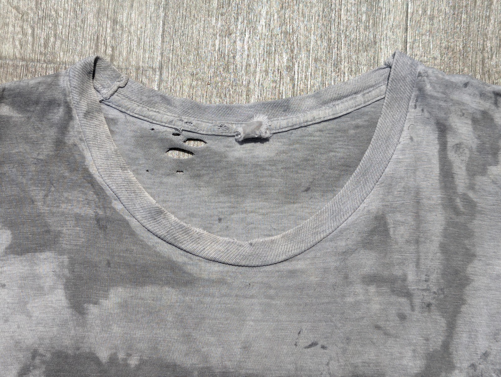 Vintage 70s 80s Thrashed Single Stitched T Shirt Paint Splatter Abstract M 20x26 gallery