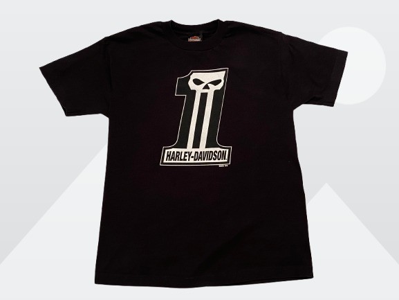 Harley Davidson 2022 Men’s Black Macon Ga 75th Annv 2-Sided Graphic T-Shirt Med