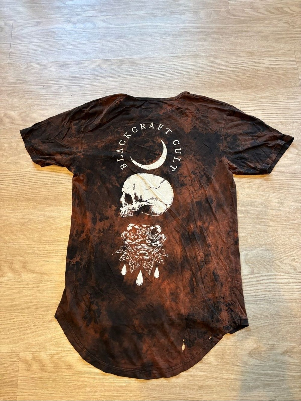 Blackcraft Cult Men’s L Acid Wash Short Sleeve Distressed Graphic T Shirt Goth gallery