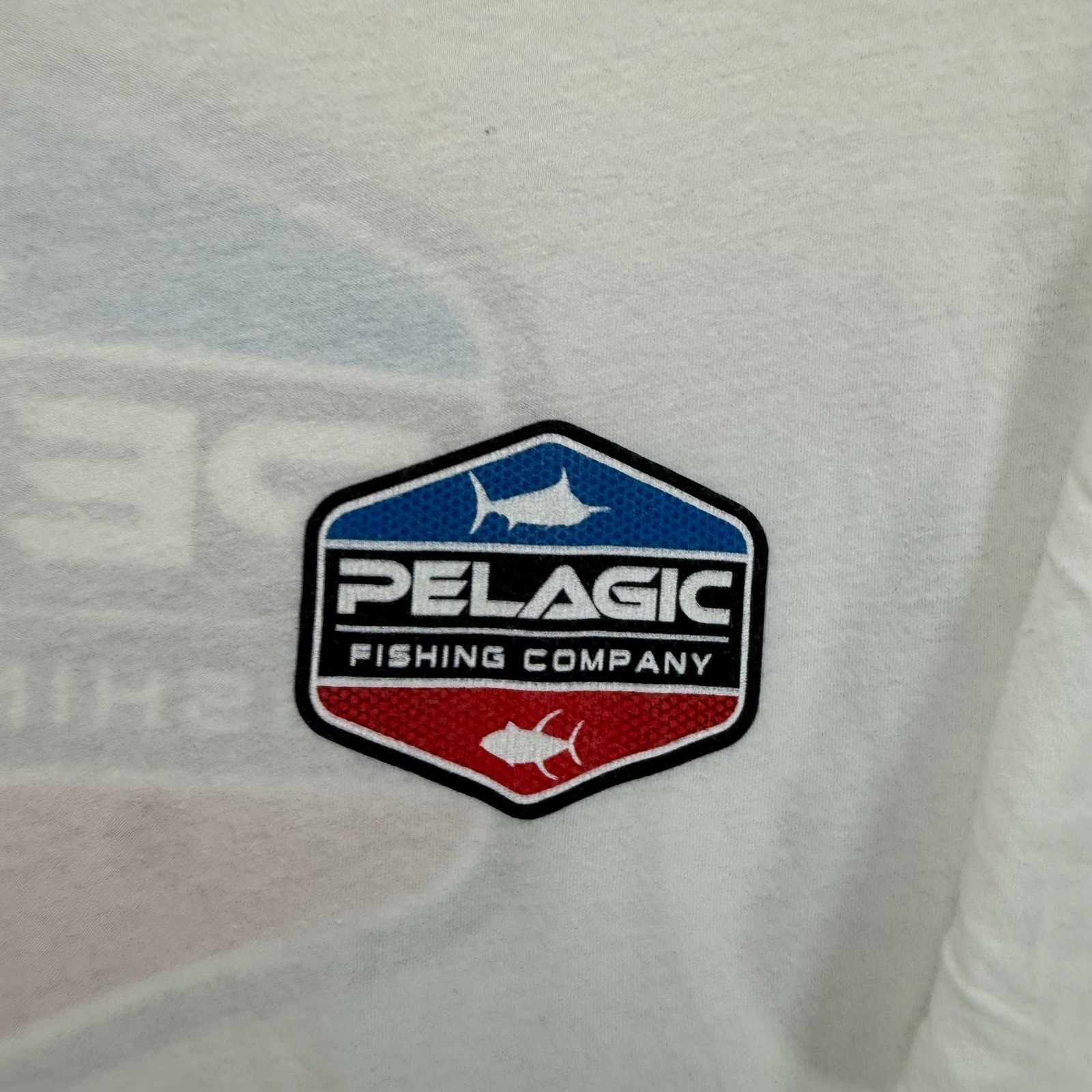 Pelagic Tshirt Mens Large White Fishing Company Graphic Logo Saltwater Tee gallery