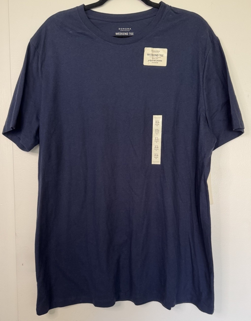 Sonoma Men’s Indigo Blue Weekend Tee Shirt Size XL Short Sleeve NWT Classic Fit