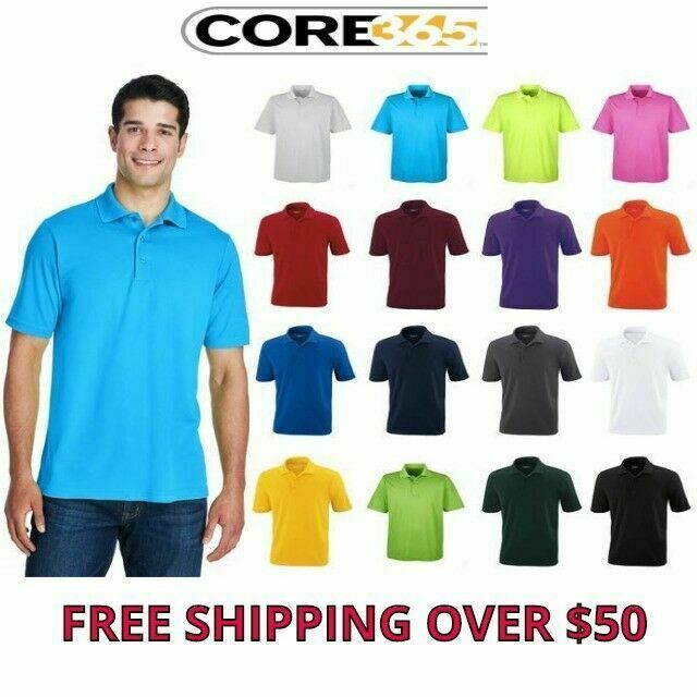 Core365 Men’s Origin Short Sleeve Performance Piqué Polo 16 colors XS-5XL 88181