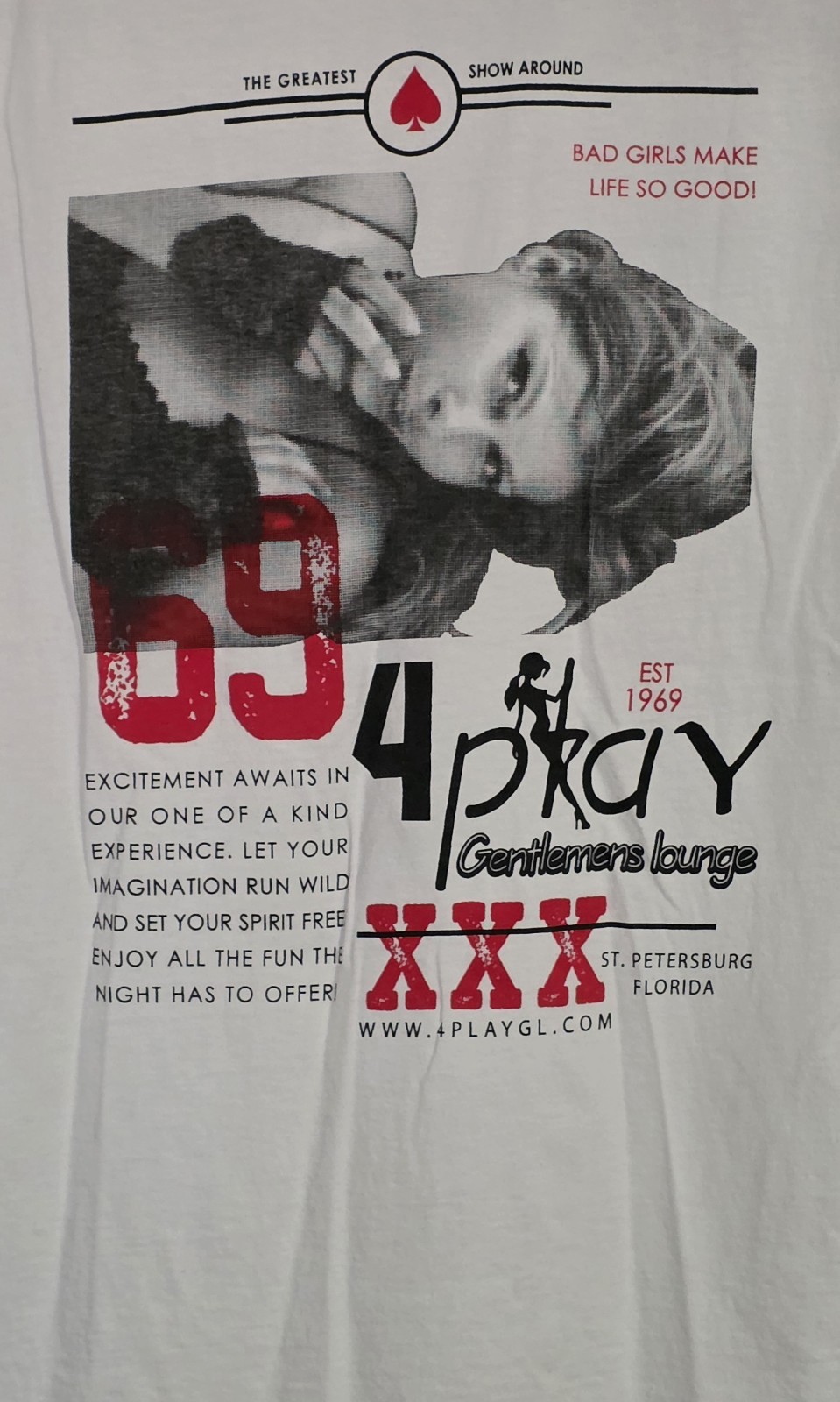 Stripper T-Shirt Large *4 play Gentlemens Lounge* Bad Girls Make Life So Good* gallery