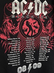 AC/DC Rock N Roll Train 08/09 Black Graphic Shirt Men’s Medium Short Sleeve