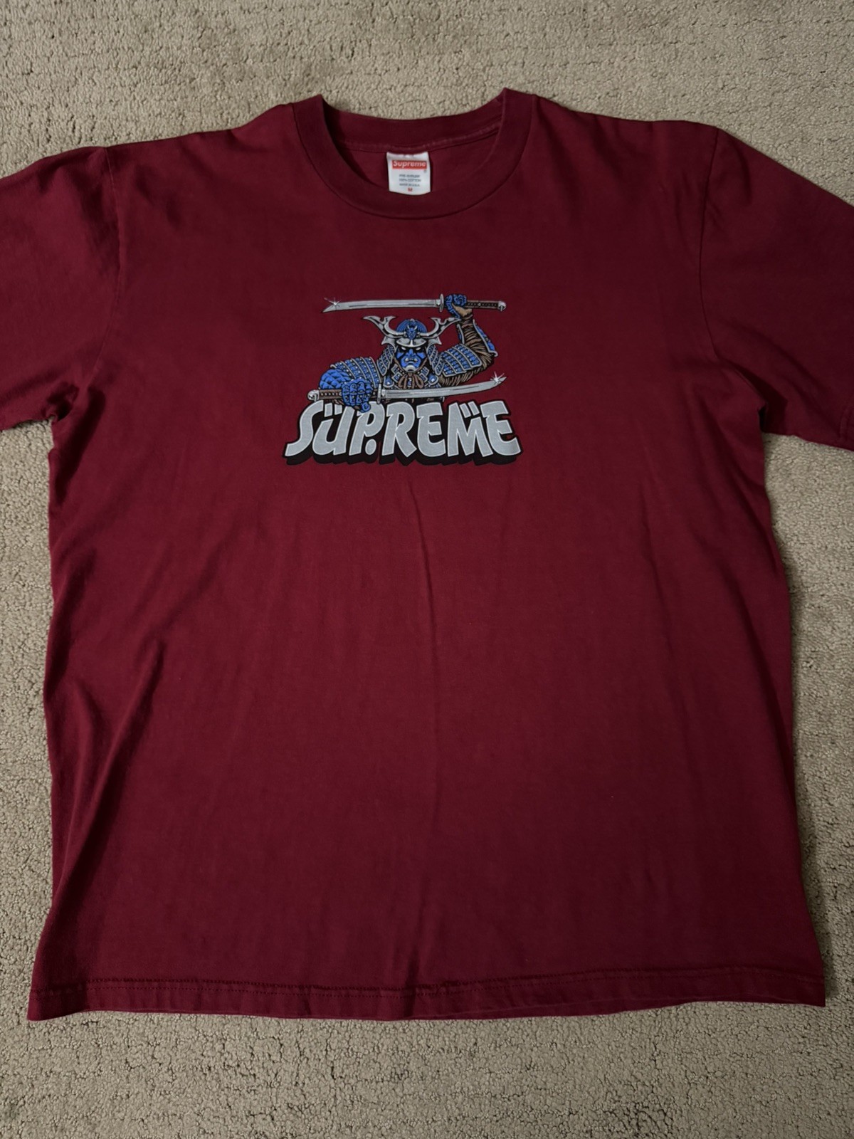 Supreme FW21 Samurai T Shirt FW21 Cardinal Red Size Medium