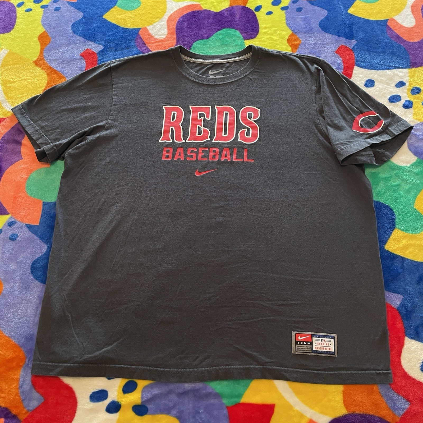 Nike Cincinnati Reds T-Shirt Men’s 2XL MLB Baseball Team C Logo Sportswear Gray gallery
