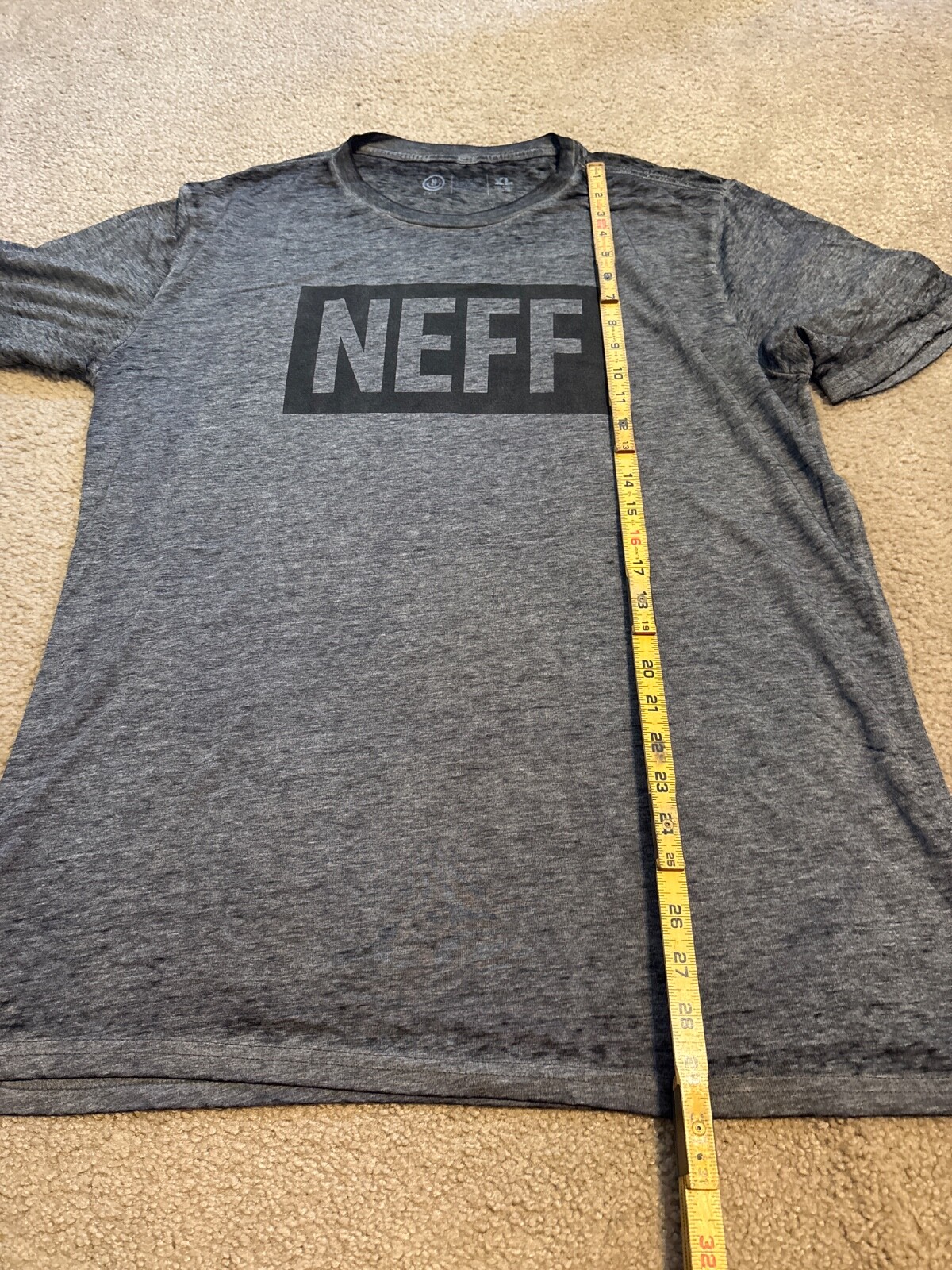 NEFF Men's Simple Graphic Logo Short Sleeve T-Shirt Gray X-Large NWOT gallery