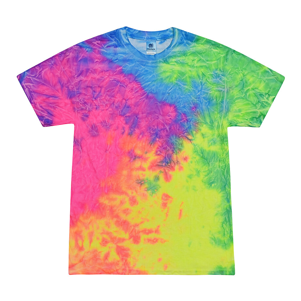 Quest Multi-Color Tie Dye T-Shirts Kids & Adults Sizes Cotton Colortone gallery