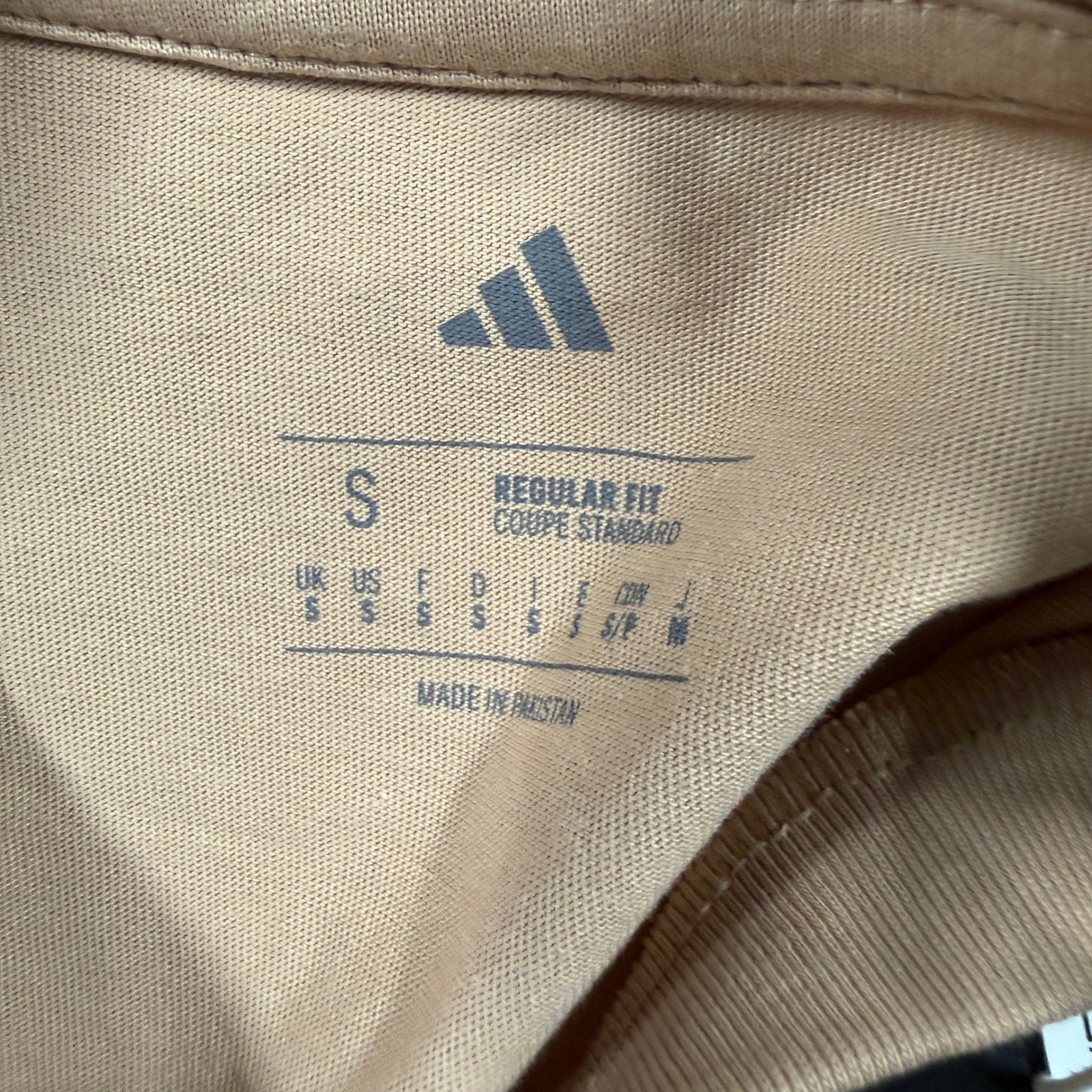 Adidas Camo Logo T-Shirt Mens Small Warm Sandstone Graphic Tee JM6382 gallery