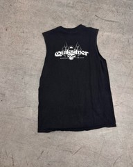 00’s black quiksilver surf skull tank top small