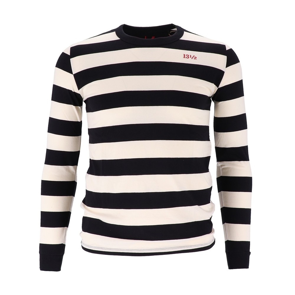 13 1/2 Behind Bars Long Sleeve White/Black Size XL