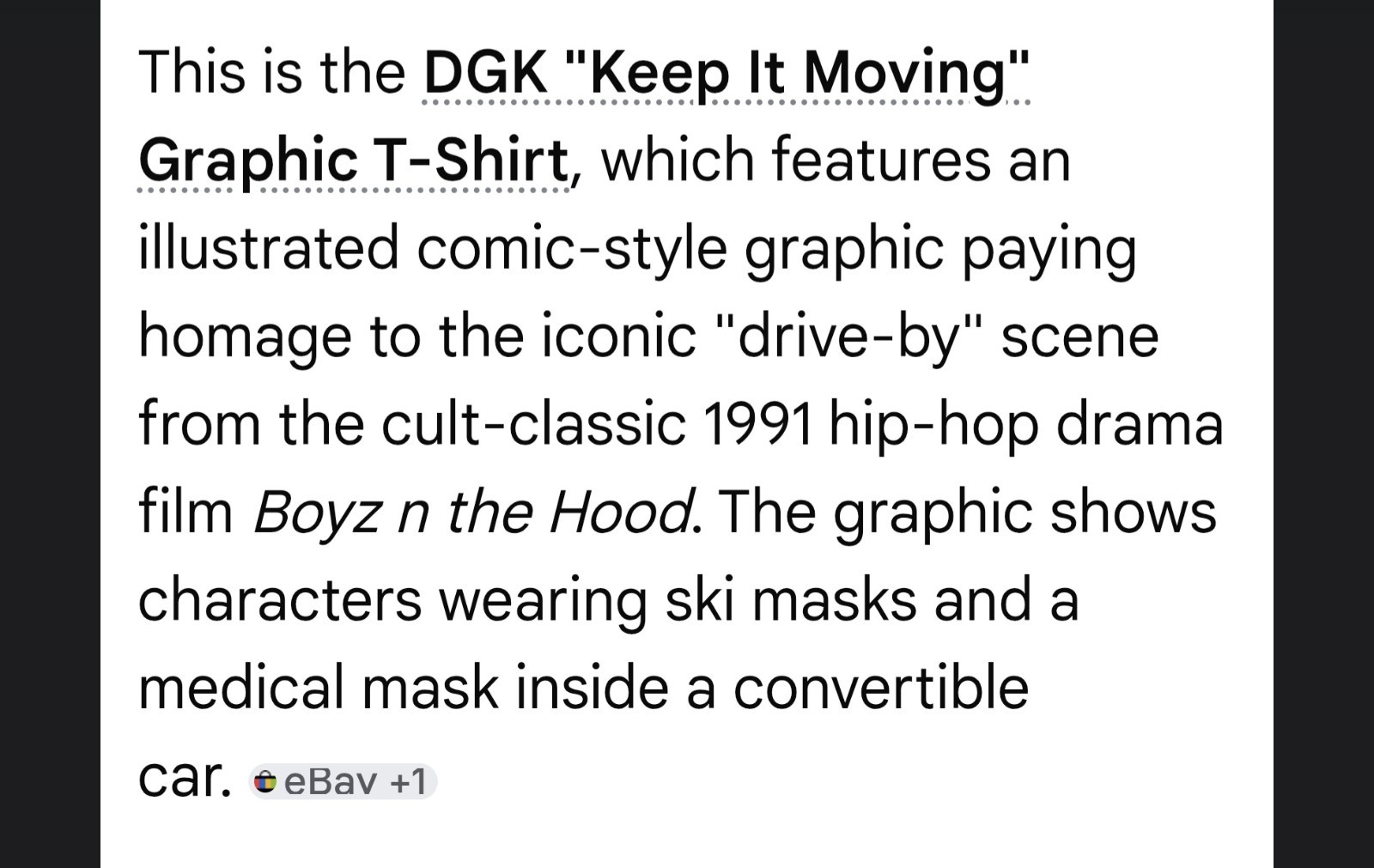 2010-2020's DGK Keep It Moving Boyz n the Hood Men Size Large History In Photos gallery
