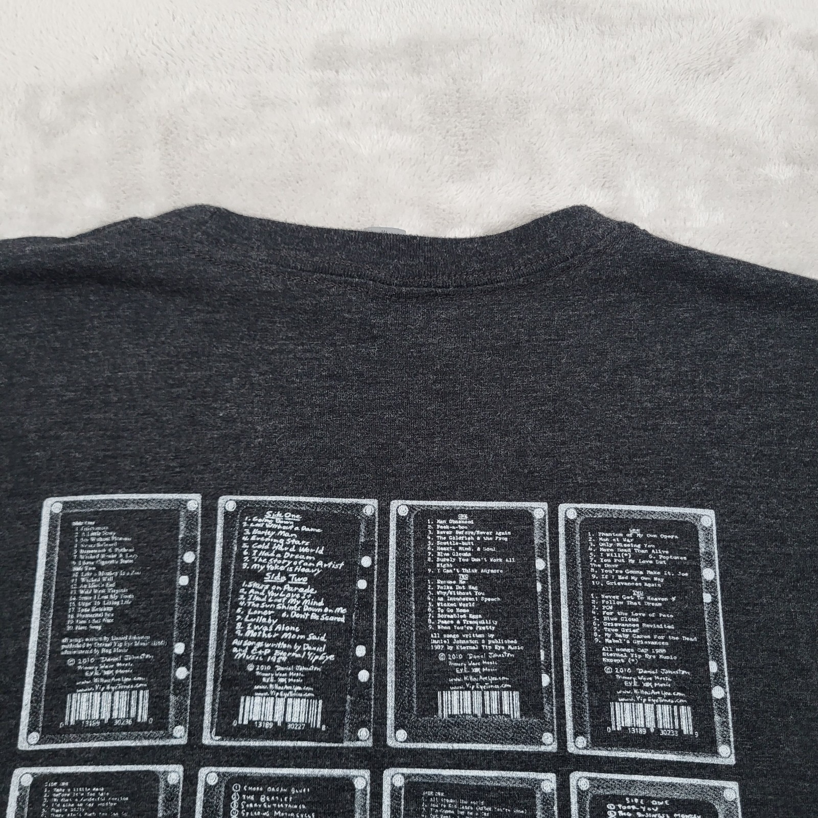 Daniel Johnston Shirt Mens Medium Black Double Sided Cassette Grid Album Art Tee gallery