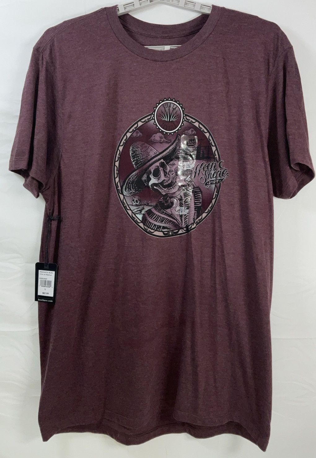 NWT Men’s Brad Paisley Moon Shine Spirit Viva La Tequila T-shirt Burgundy Large gallery