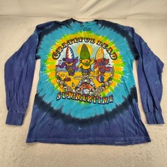 Grateful Dead Band Liquid Blue Long Sleeve Graphic Shirt Mens Size L Tie Dye