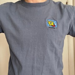 Vintage Seattle Washington Embroidered Tee Size Medium Anvil Blue Fish Y2K