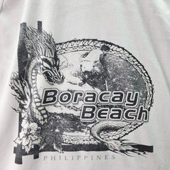 Ocean Wave Boracay Beach Philippines Tank Top White Graphic 3XL Vintage Style