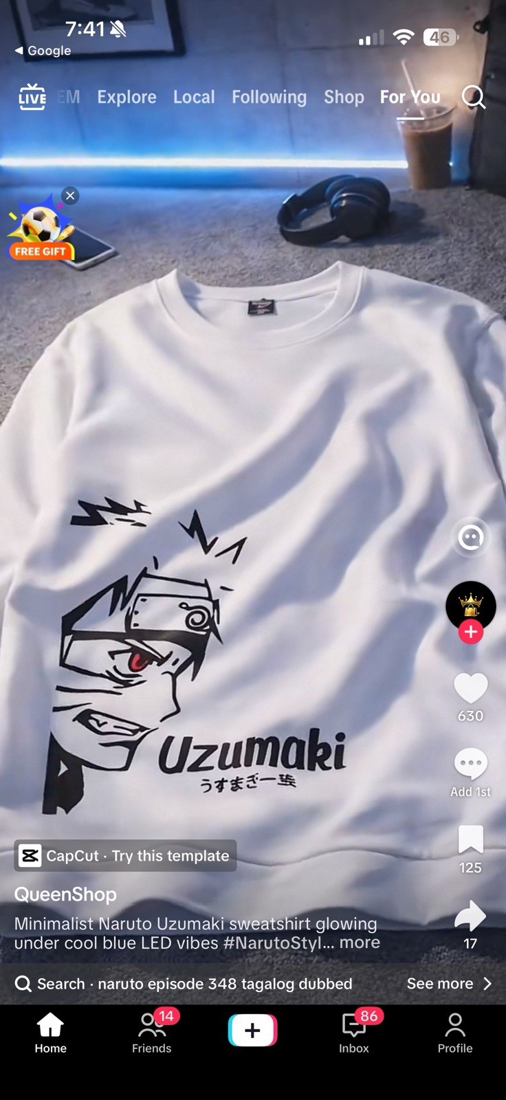Naruto Uzumaki Clan Sasuke White Graphic T-Shirt Size L Anime Manga NEW gallery