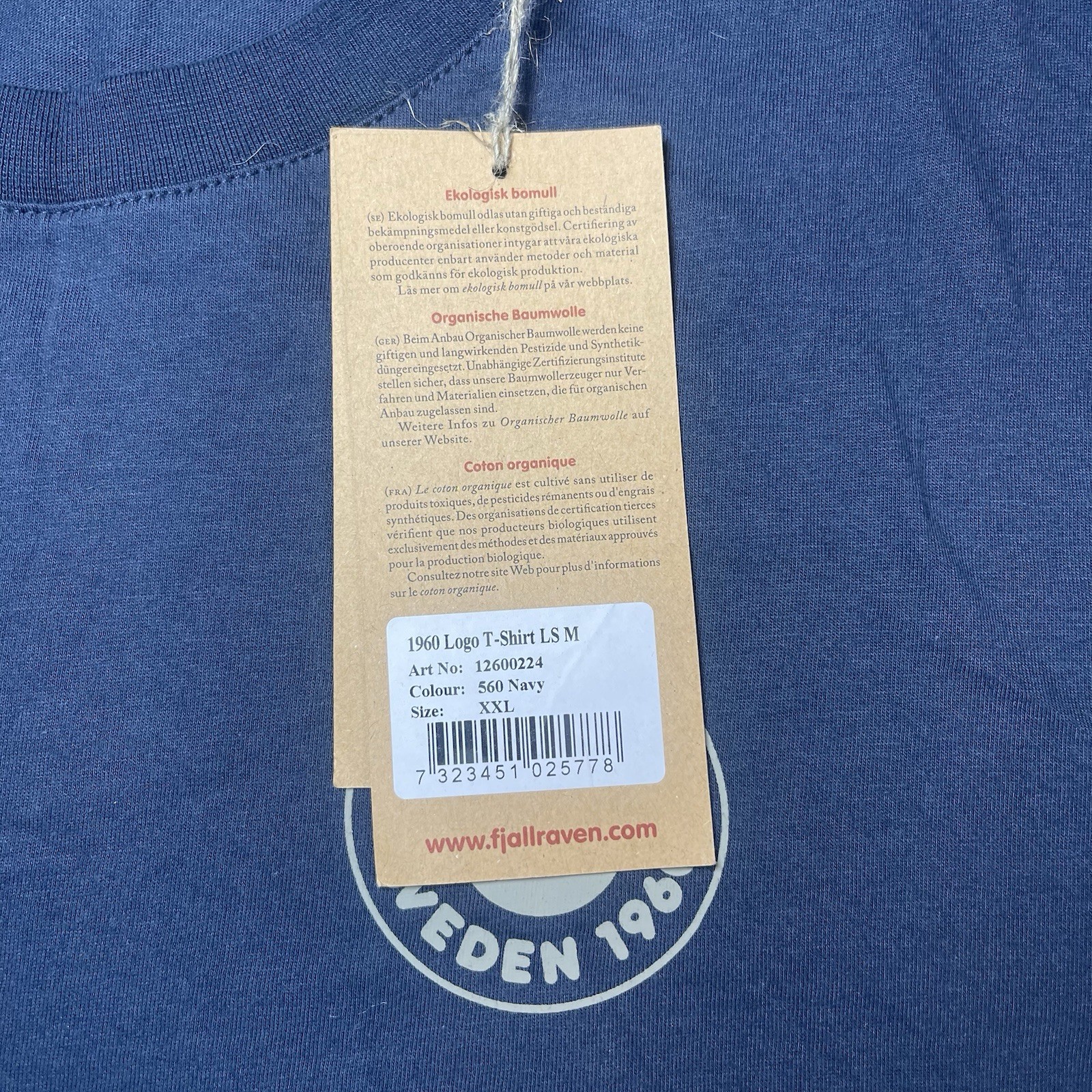 Fjallraven NWT Men's Size XXL Navy Blue 1960 Logo Long Sleeve Shirt Crew Neck gallery