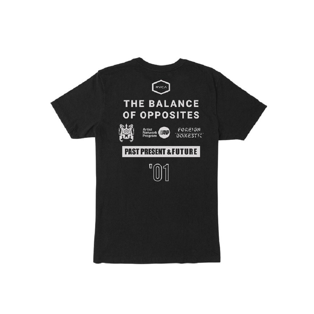 Rvca All Brand SS Black White Graphic Multi Logo Regular Fit Men's T-Shirt gallery