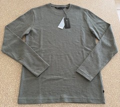 NWT Travis Mathew Cloud Waffle Crew Long Sleeve Shirt Dark Olive Men’s Small (S)