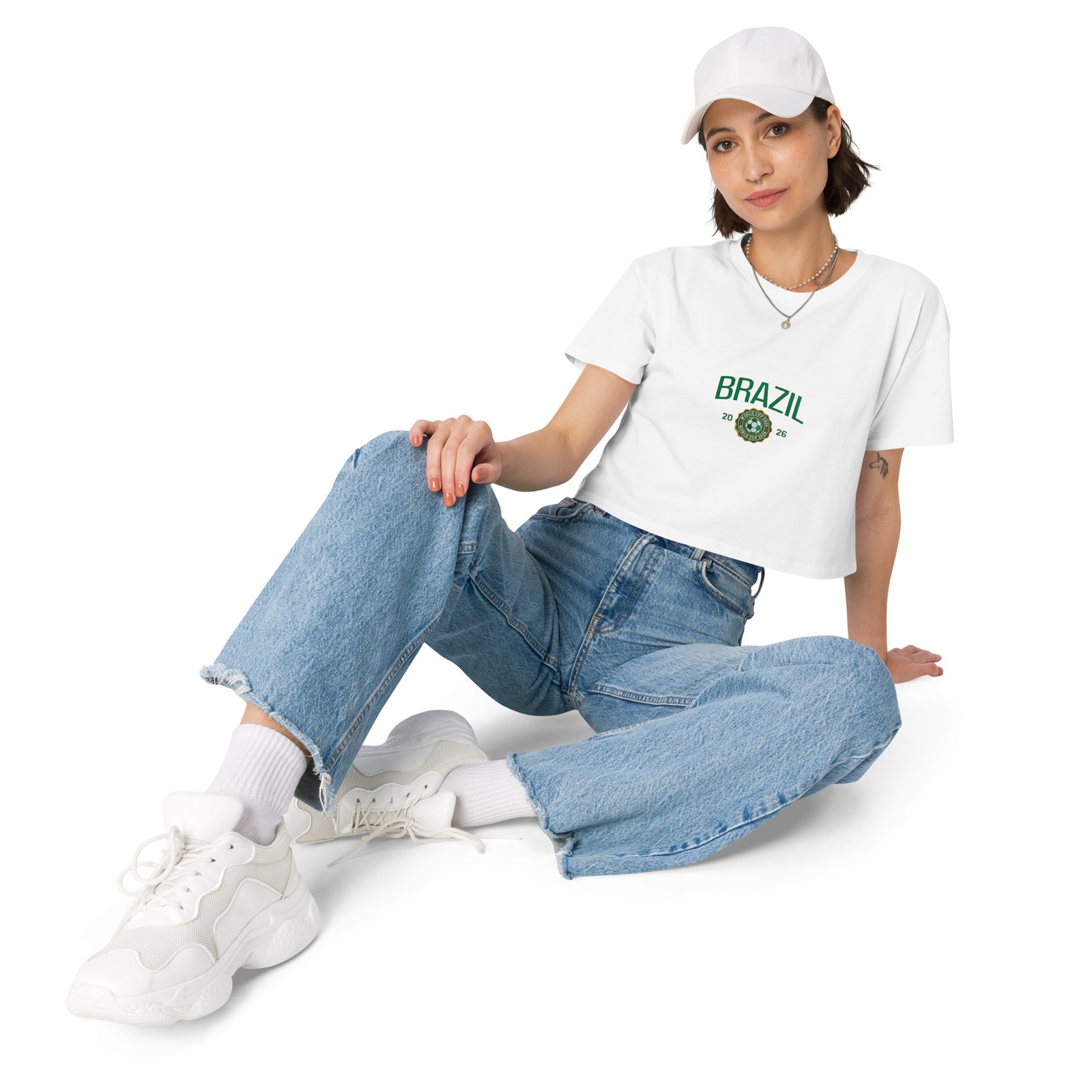 Brazil 2026 Soccer Futbol Fan Women’s crop top gallery