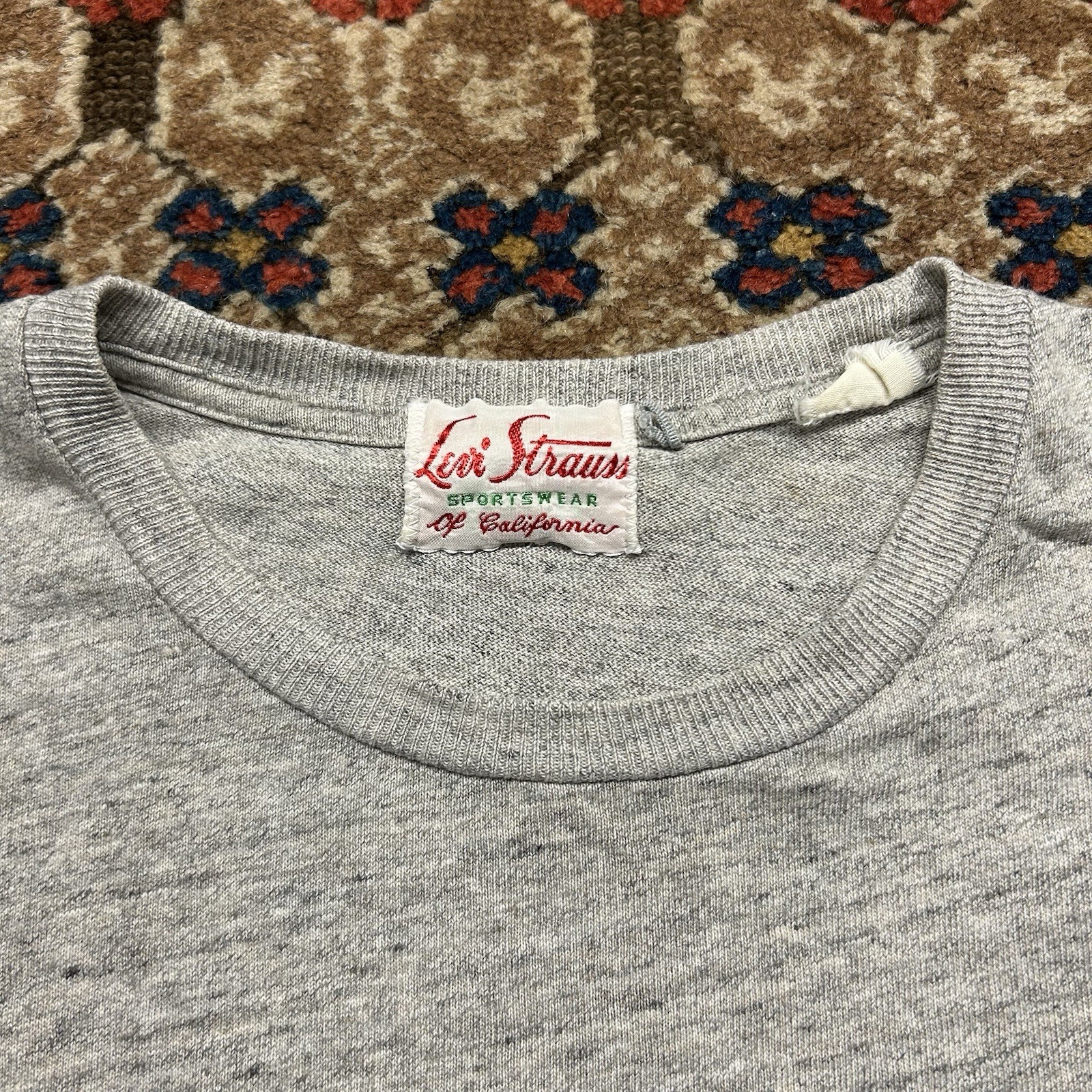 LVC Levi’s Vintage Clothing 1950s Sportswear Tshirt Sz S - Heather Gray gallery