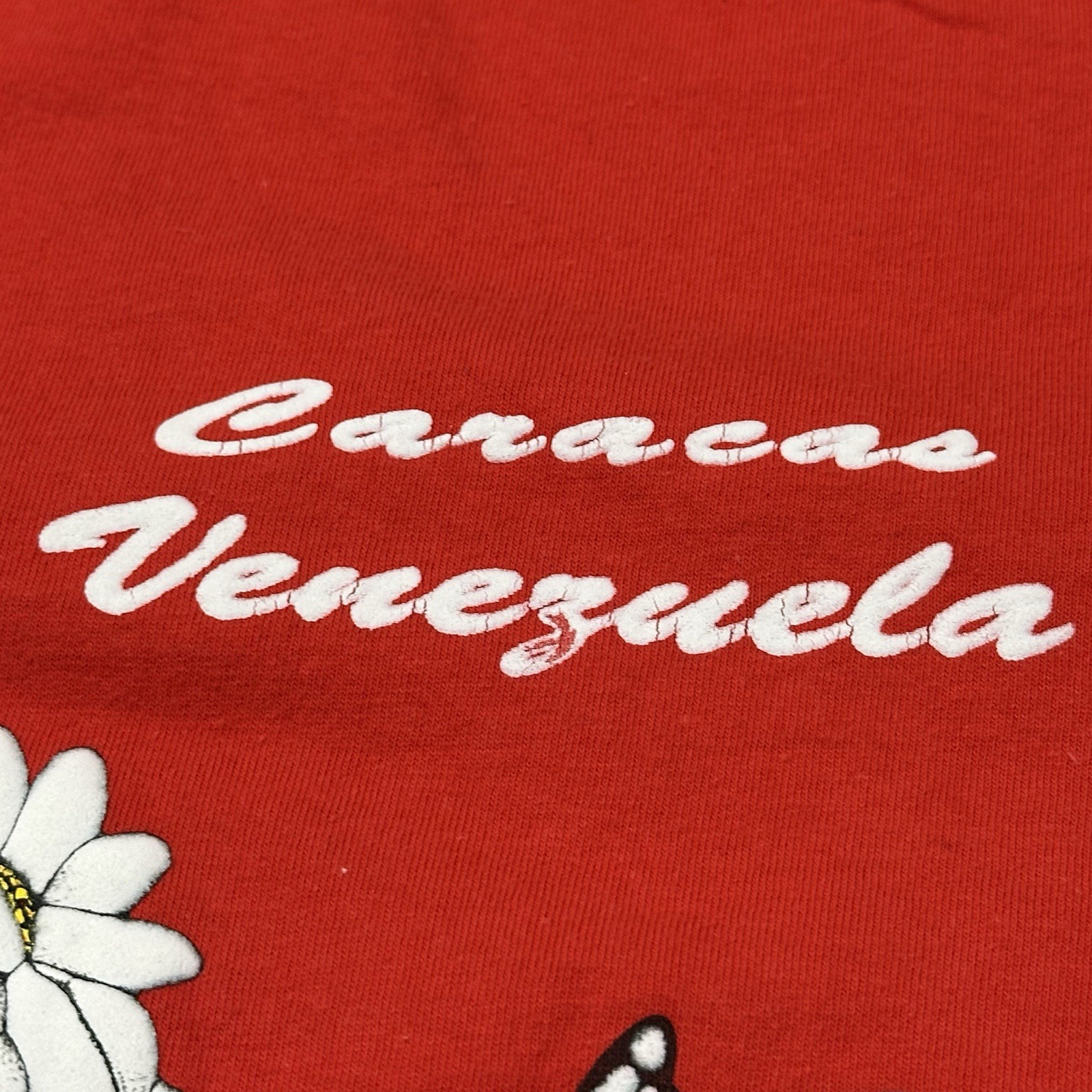 Vintage Caracas Venezuela Monarch Butterfly Flower T Shirt Single Stitch XL 44 gallery