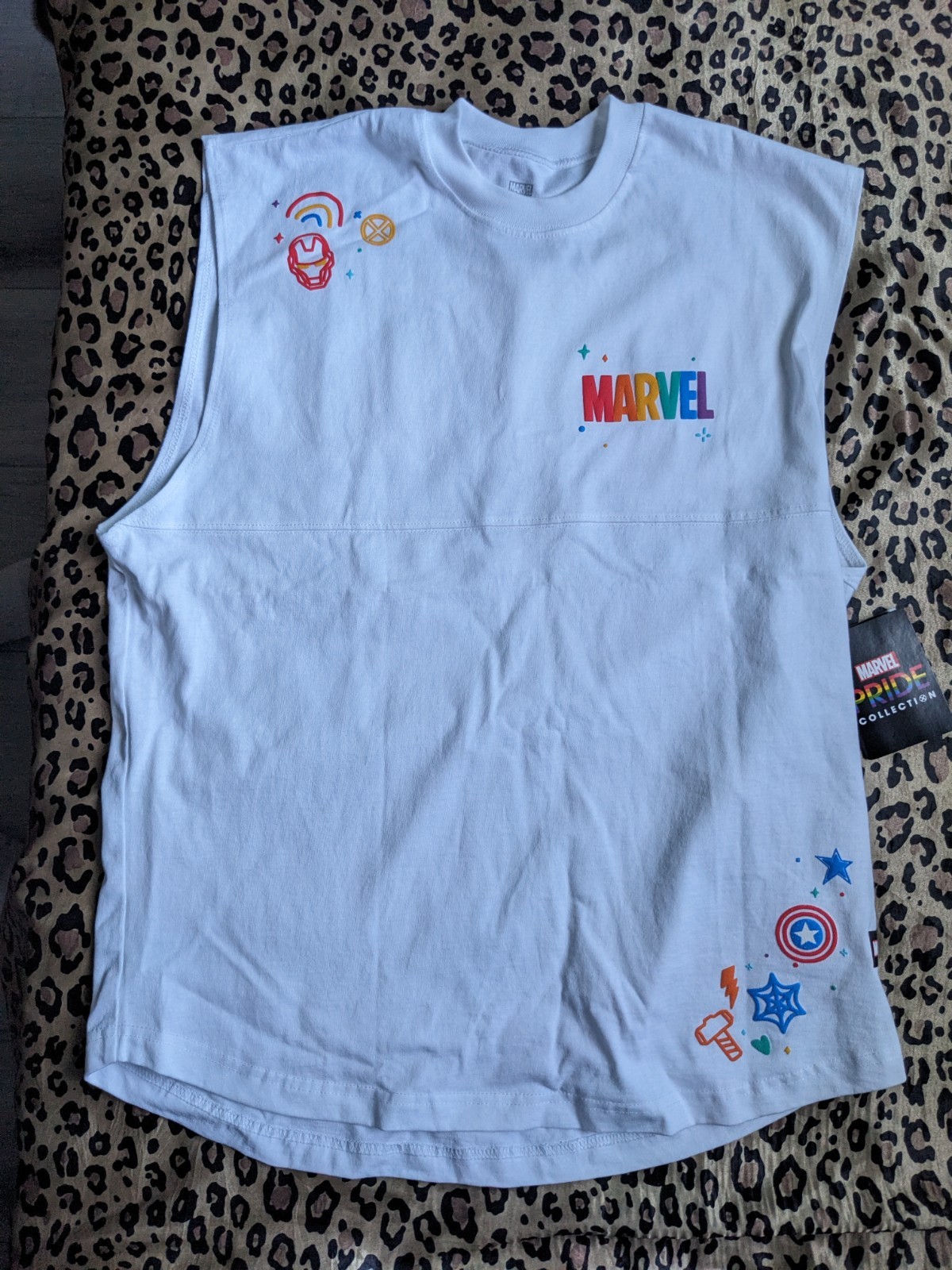 Marvel Shirt Mens Jersey Tank Top Rainbow Pride Avengers Unisex Size Large gallery
