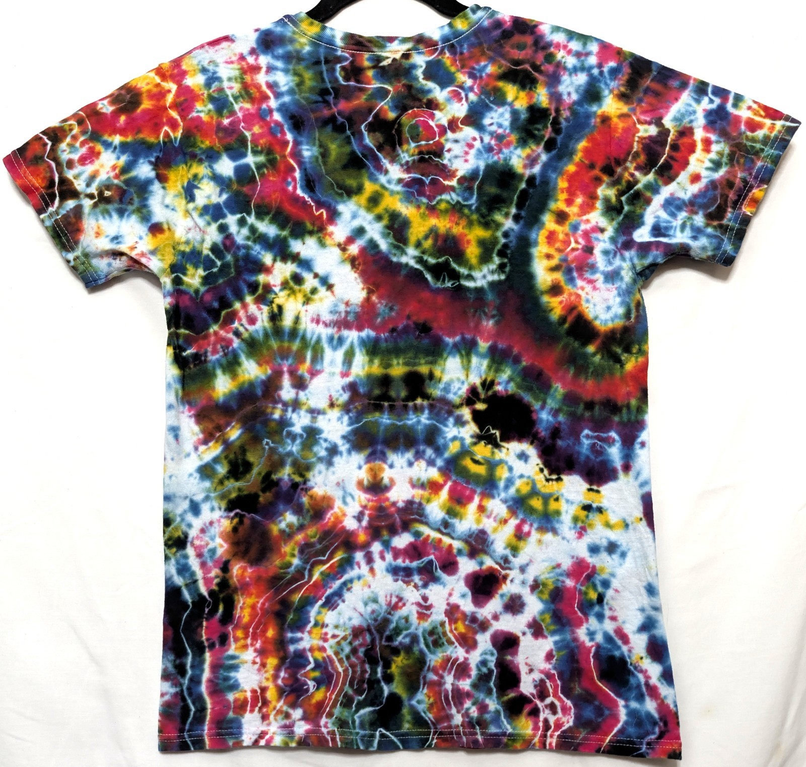 Handmade Tie Dye Rainbow Multicolor Geode Pattern Small Shirt 17" W X 24.5" L gallery