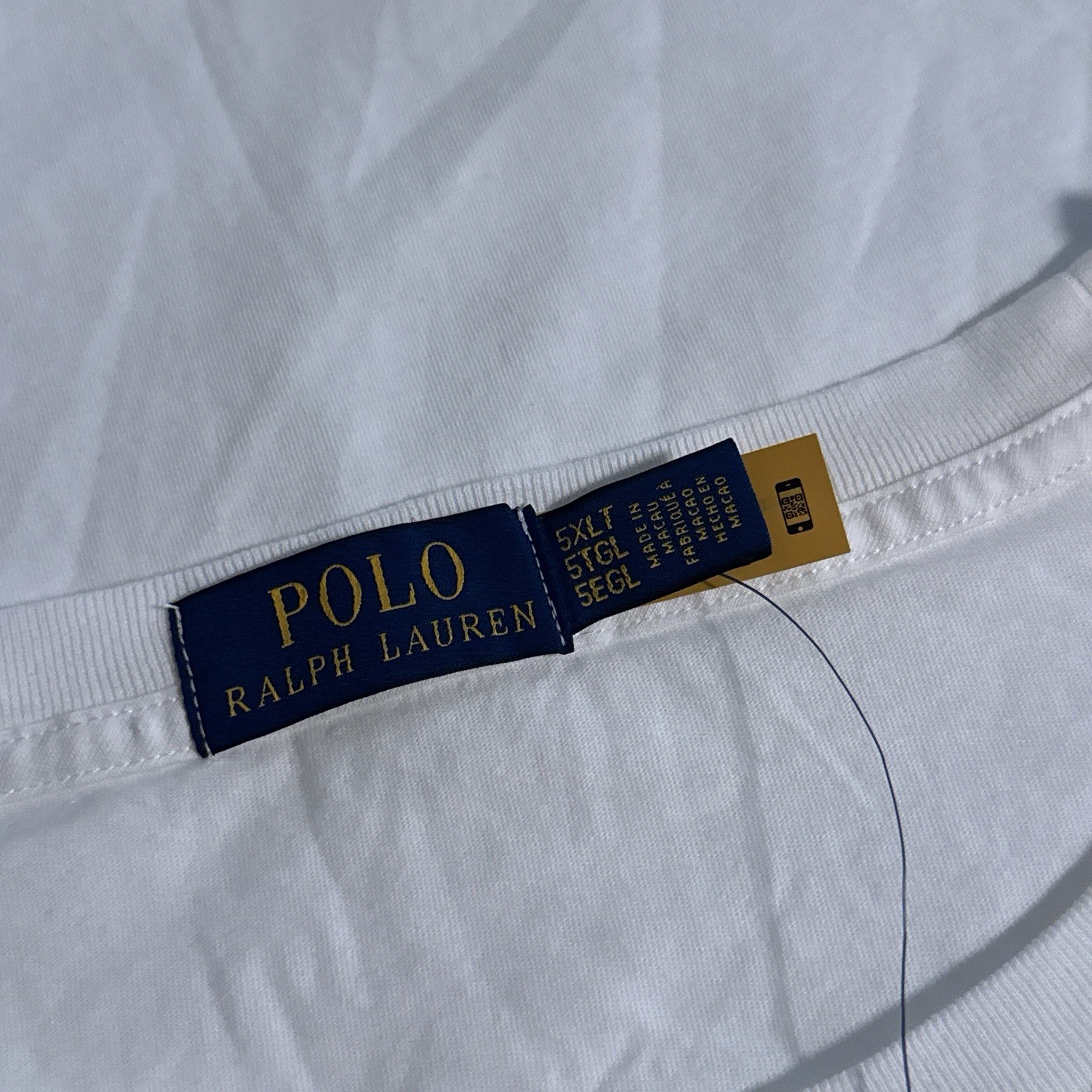 Polo Ralph Lauren White Short Sleeve Logo Jersey Tee Shirt Men's 5XLT 5XL TALL gallery