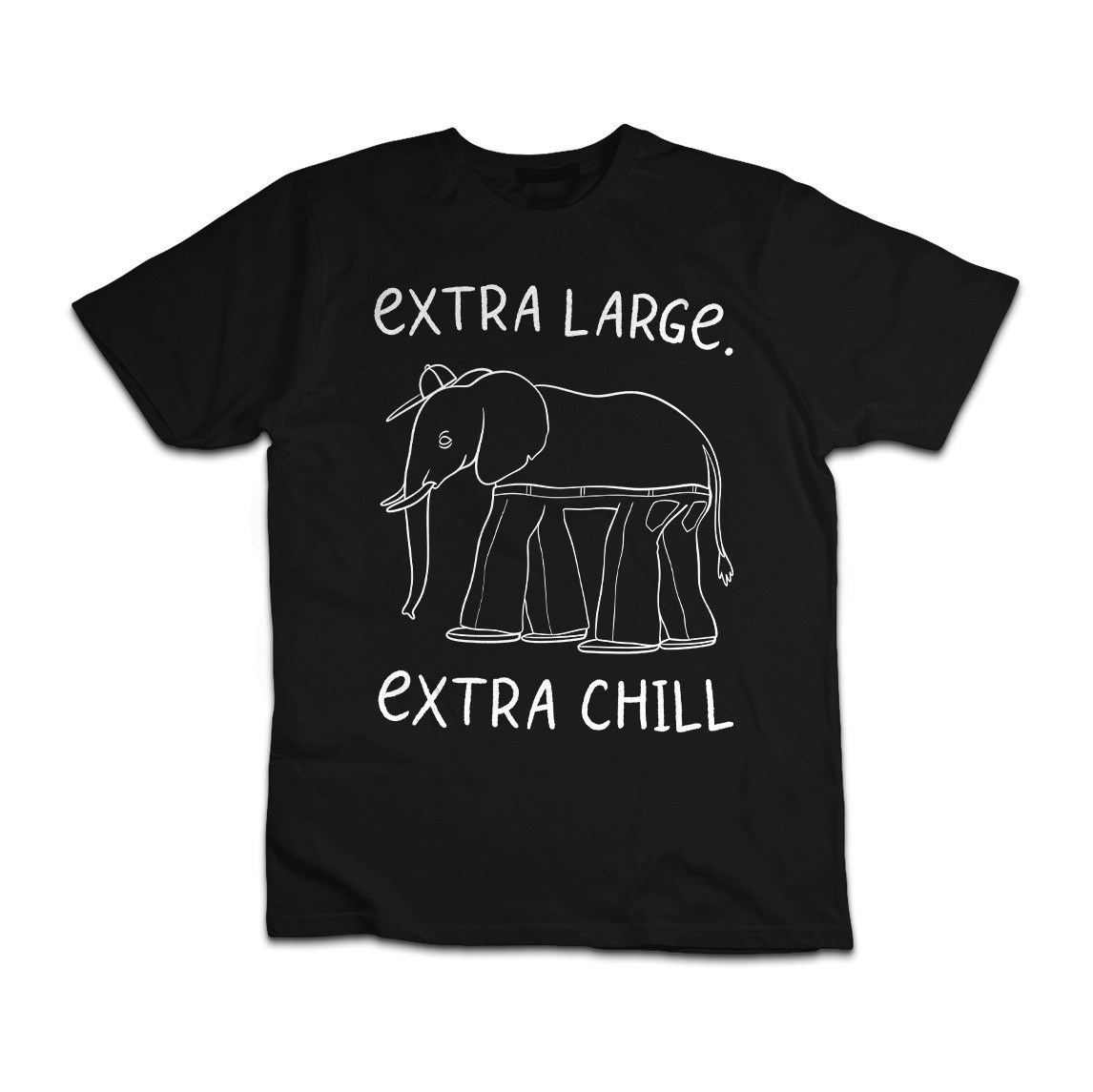 Extra Large Extra Chill Elephant Funny Graphic T-Shirt Relaxed Humor Tee gallery