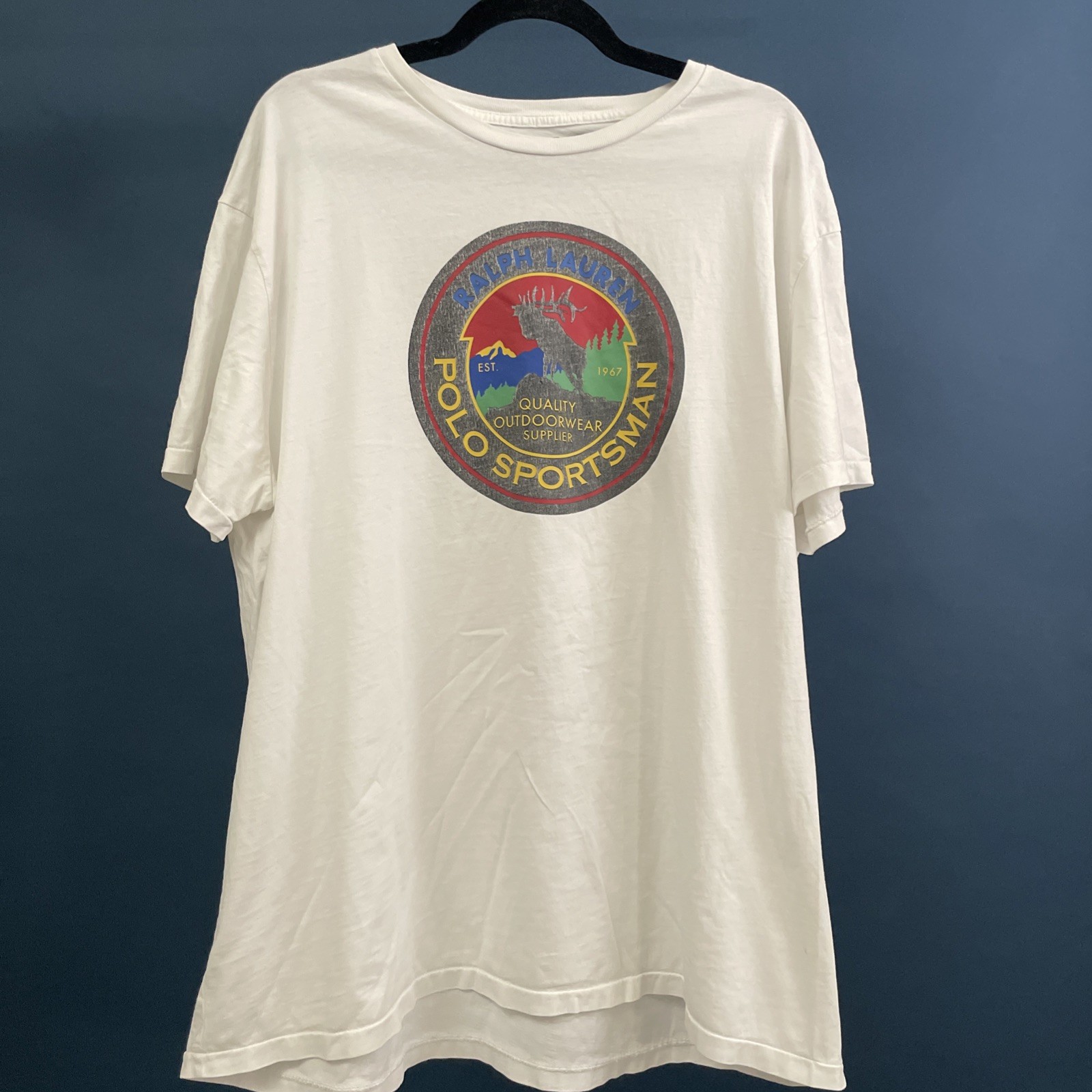 Ralph Lauren Polo Country Sportsman White Graphic Shirt Size XL gallery