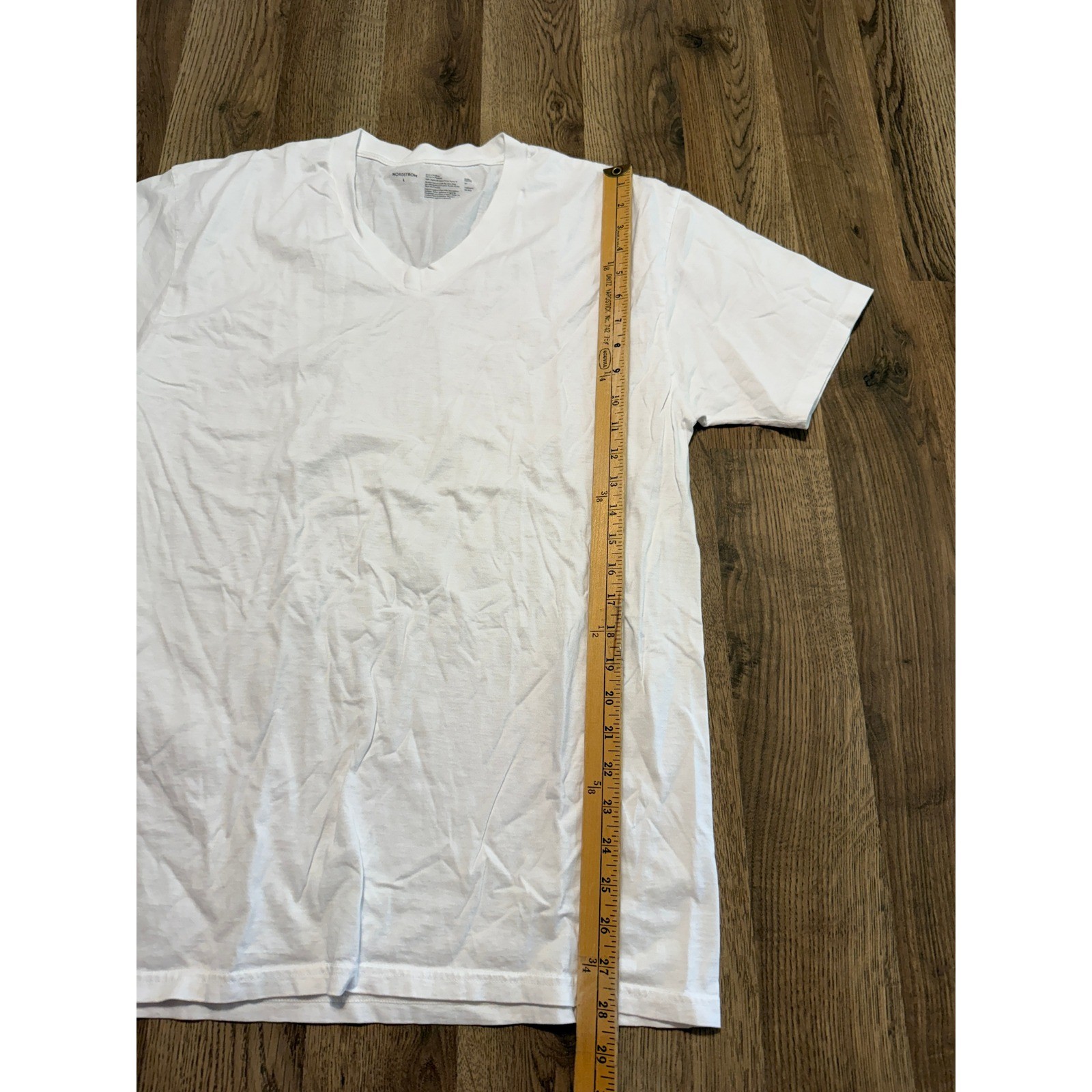 Nordstrom V-Neck T-Shirt Mens Large White Adult Supima Cotton Short Sleeve gallery