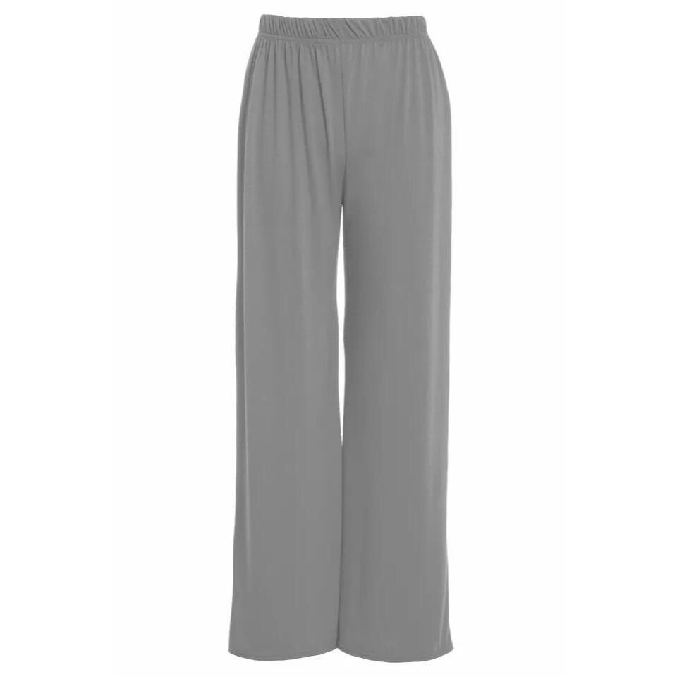 Ladies Palazzo Wide Leg Flared Elasticated Stretch Plain Trousers Womens Wide gallery