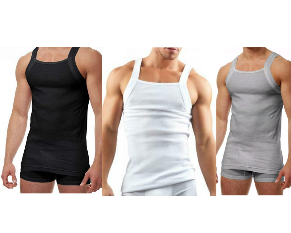 Papi 3-Pack Pure Premium Cotton Modern Square Neck Tank Style,Choose Color-Size gallery