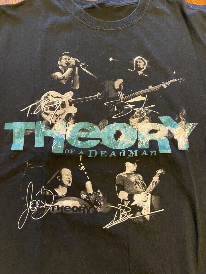 Theory Of A Deadman Black Tour Album Adult Cotton Shirt Short Tee UU558