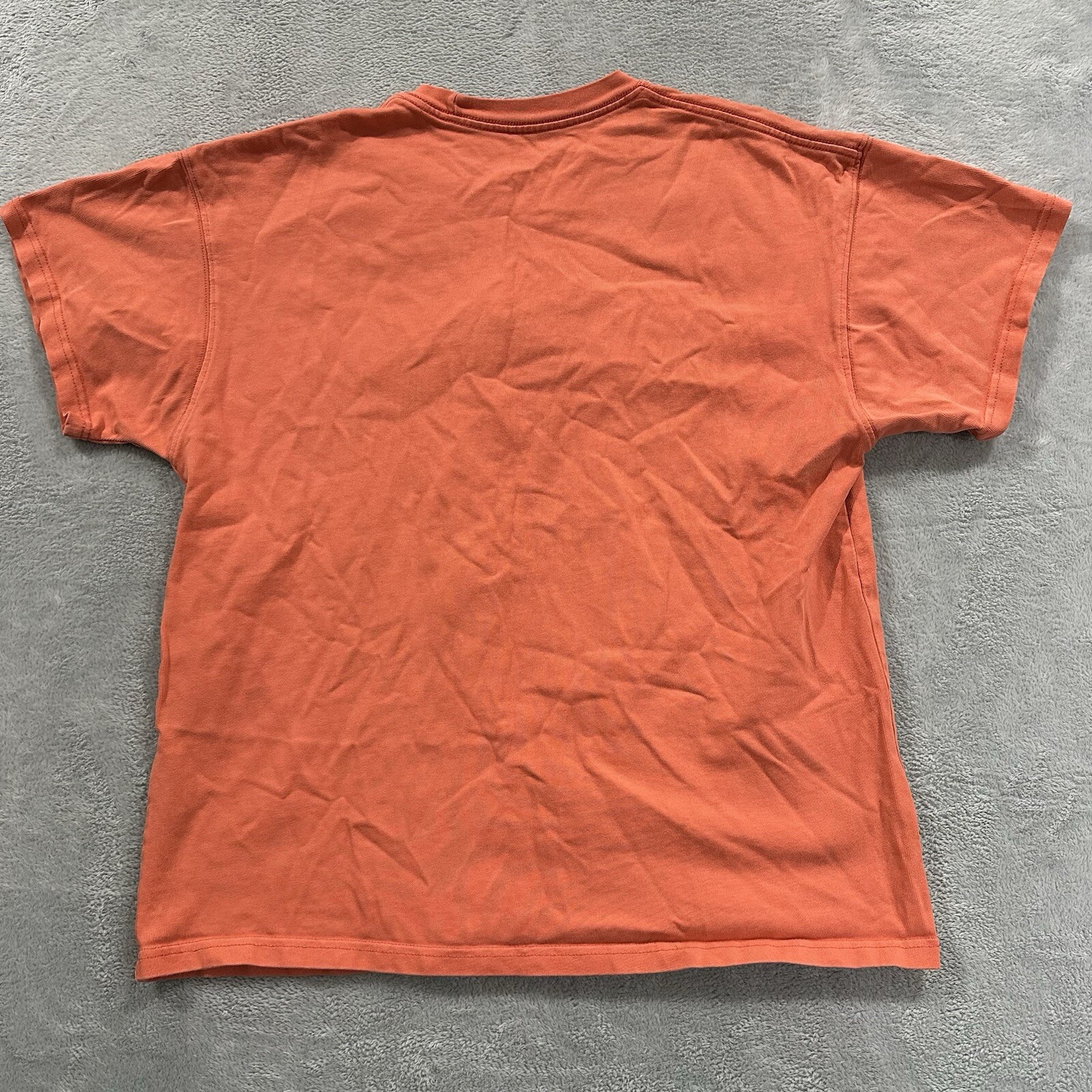 Nike T-Shirt Men's Large Embroidered Finch Floral Swoosh Orange Short Sleeve gallery