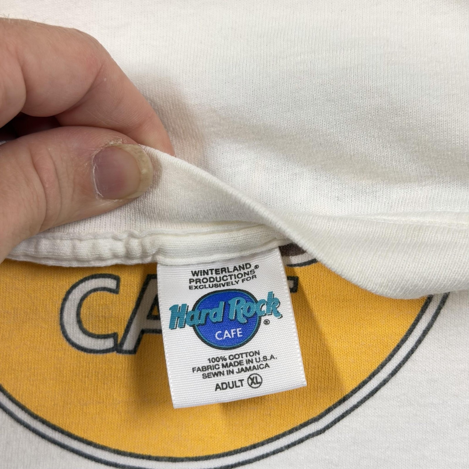 Vintage Hard Rock Cafe Shirt Mens XL White Las Vegas Logo Graphic Tee Music gallery