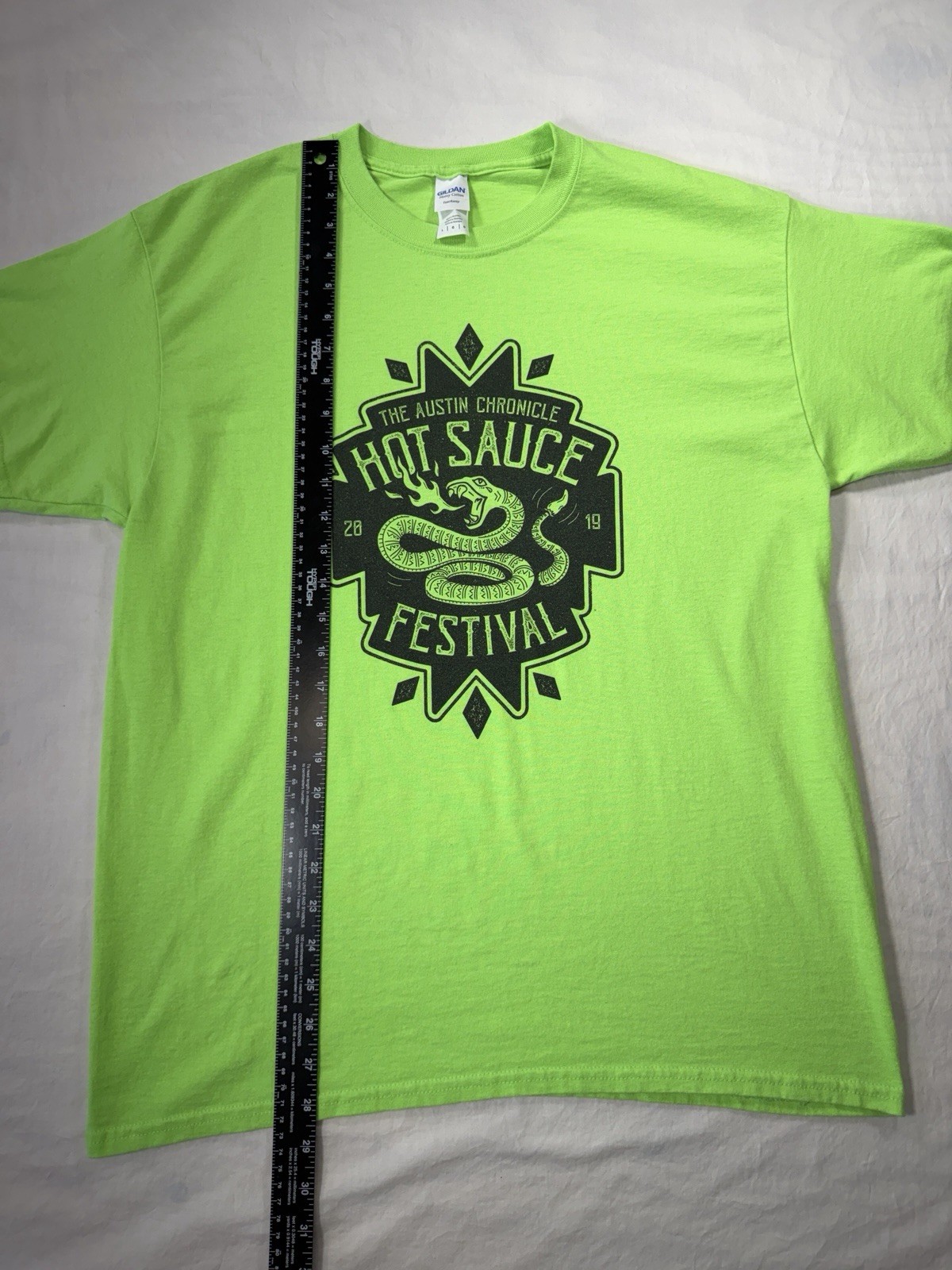 Austin Chronicle Hot Sauce Festival 2019 T-Shirt Lime Green Mens Large Pre-Owned gallery